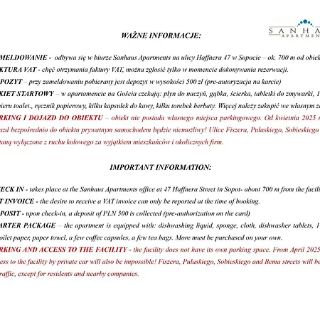 Appartement Sanhaus - Fiszera 6 - 2 Minuty Od Deptaka, 5 Minut Od Plazy